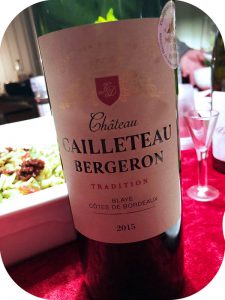 2015 Château Cailleteau Bergeron, Blaye Côtes de Bordeaux, Bordeaux, Frankrig