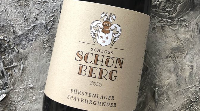 2016 Weingut Schloss Schönberg, Auerbacher Fürstenlager Spätburgunder, Hessiche Bergstrasse, Tyskland