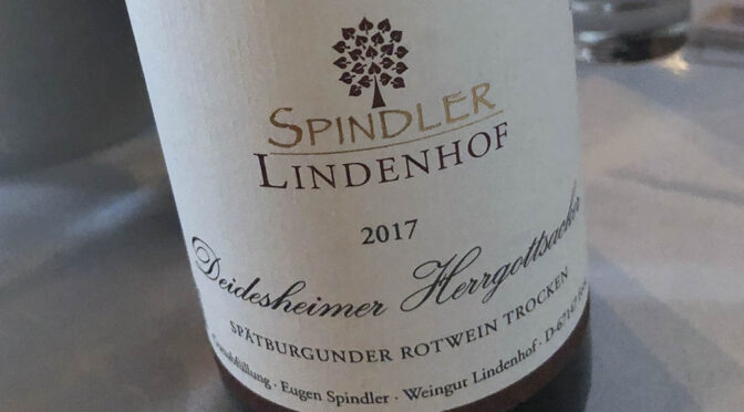 2017 Weingut Spindler Lindenhof, Deidesheimer Herrgottsacker Spätburgunder, Pfalz, Tyskland