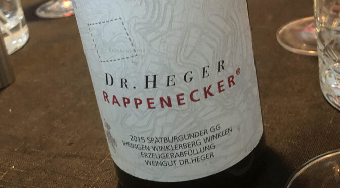 2015 Weingut Dr. Heger, Ihringen Winklerberg Winklen Spätburgunder GG Rappenecker, Baden, Tyskland