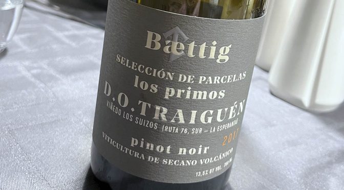 2017 Vinos Baettig, Pinot Noir Parcelas los Primos, Traiguén, Chile