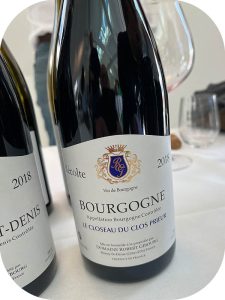 2018 Domaine Robert Gibourg, Bourgogne Rouge Le Closeau de Clos Prieur, Bourgogne, Frankrig