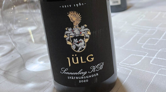 2020 Weingut Jülg, Schweigener Sonnenberg KB Spätburgunder GG, Pfalz, Tyskland