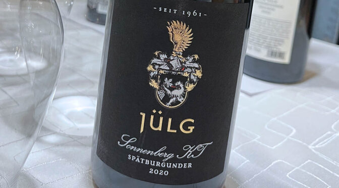 2020 Weingut Jülg, Schweigener Sonnenberg KT Spätburgunder GG, Pfalz, Tyskland