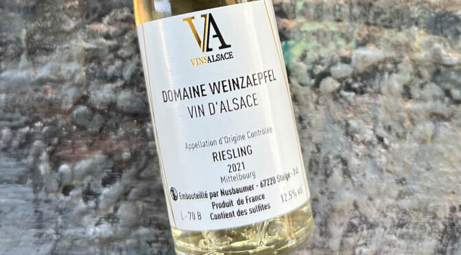 2021 Domaine Weinzaepfel, Riesling Mittelbourg Cuvée W, Alsace, Frankrig