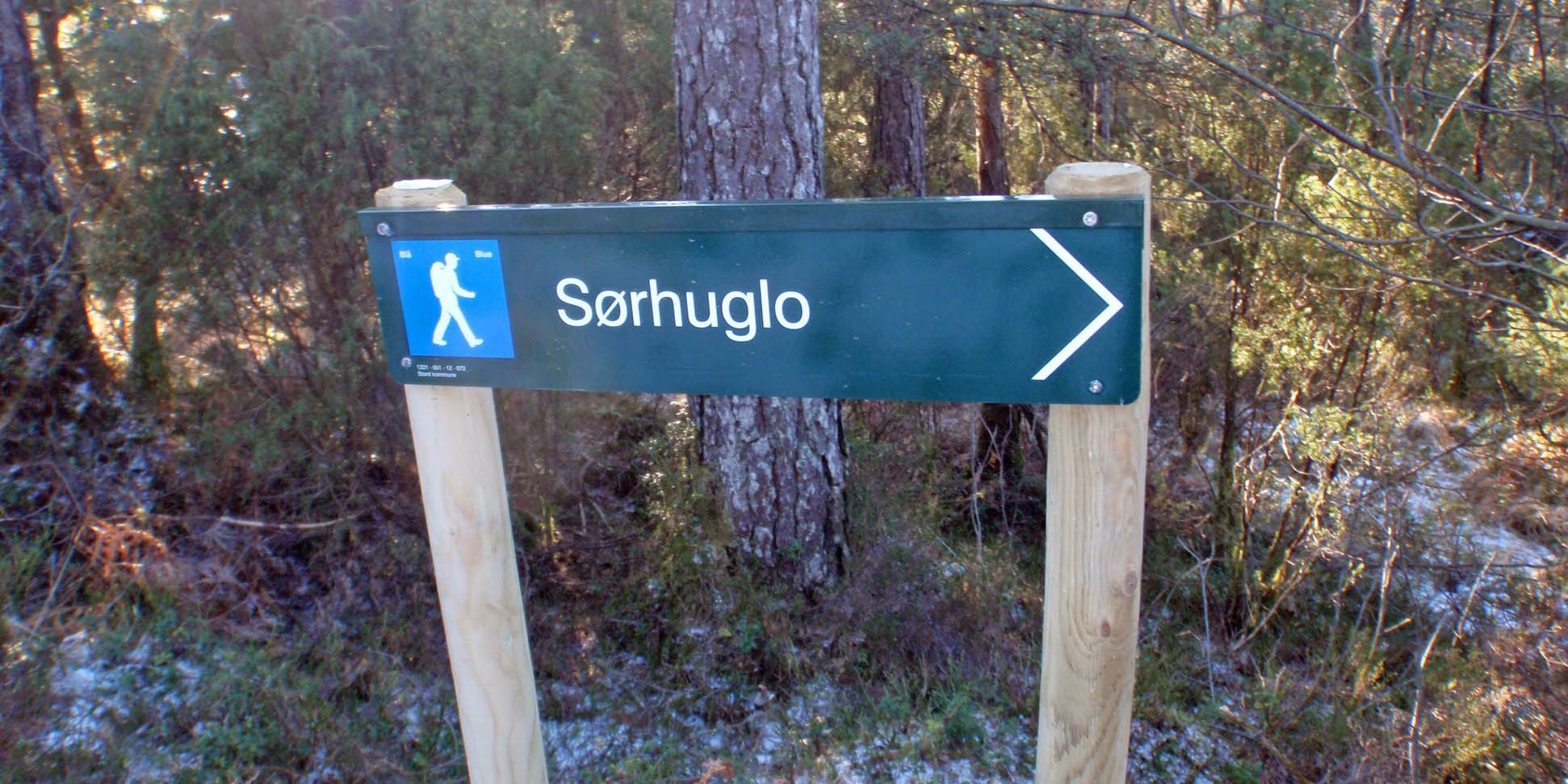 Sørhuglo skilt