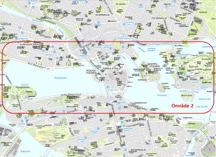 Karta som visar område för kamerabevakning