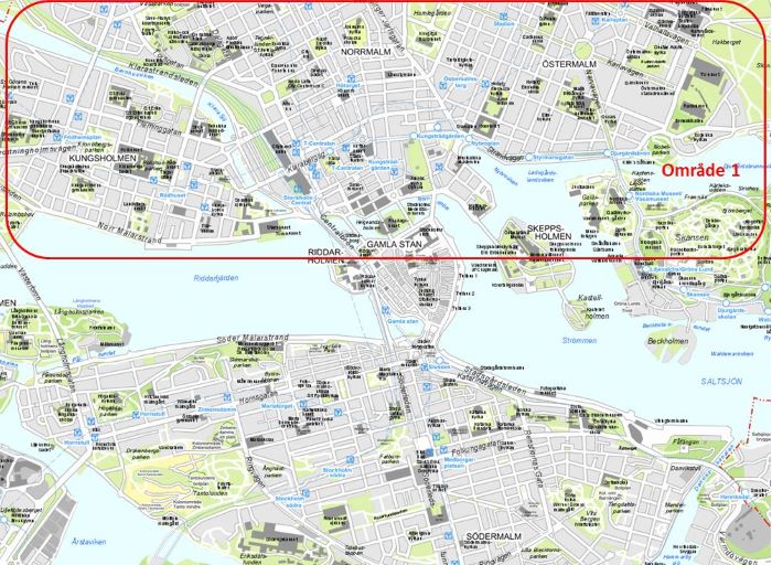 Karta som visar område för kamerabevakning