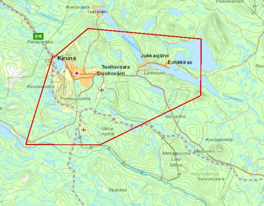 Restriktionsområde under onsdag den 25 september.