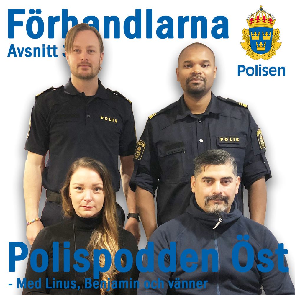 Poddens programledare porträtteras tillsammans med gästerna Emelie och Marcus.