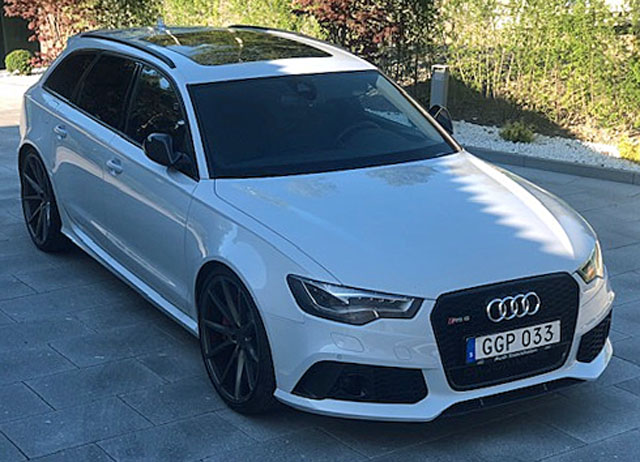 Grå Audi RS6 Avant Quattro stulen i Handen söder om Stockholm