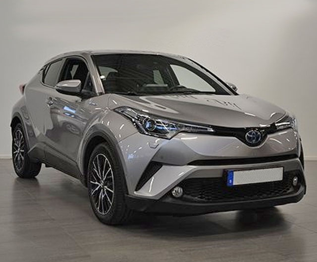 Mörkgrå metallic Toyota C-HR 1.8 Hybrid stulen i Lomma norr om Malmö