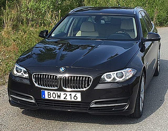 Mörkt brunmetallic BMW 530D Xdrive Touring stulen i Glumslöv mellan Landskrona och Helsingborg