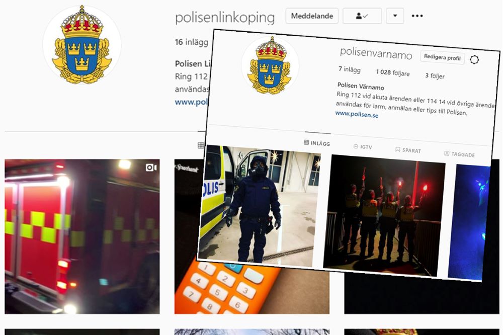 Skärmdumpar från de nya Instagramkontona.