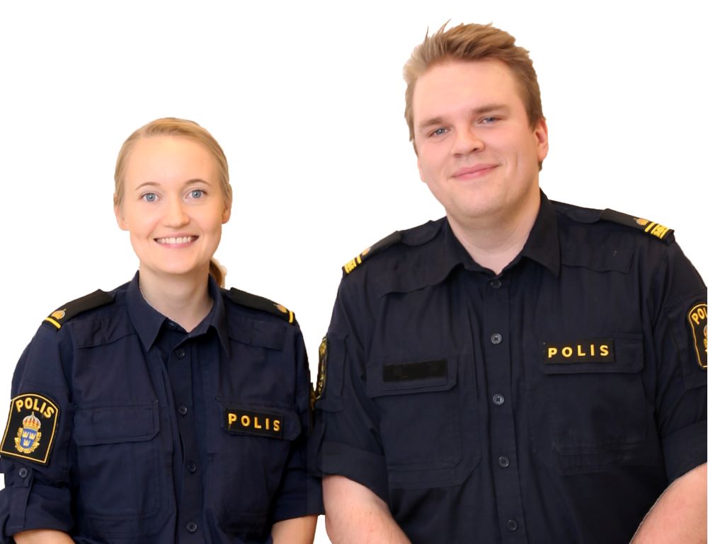 Ofelia Johansson och Victor Öberg, programledare för Polispodden Umeå