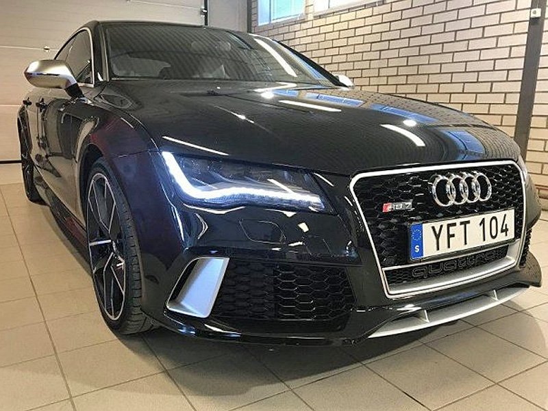 Svart Audi RS7 stulen i Ödåkra strax nordost om Helsingborg