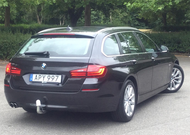 Svart BMW 520D Xdrive Touring stulen i Åkarp strax norr om Malmö