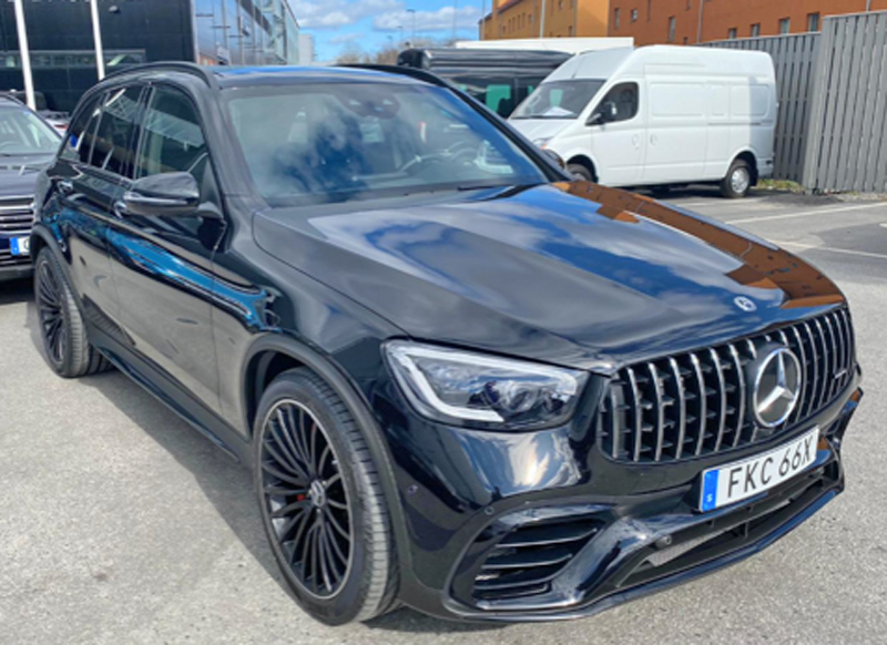 Svart Mercedes Benz AMG GLC 63 S stulen i Nacka