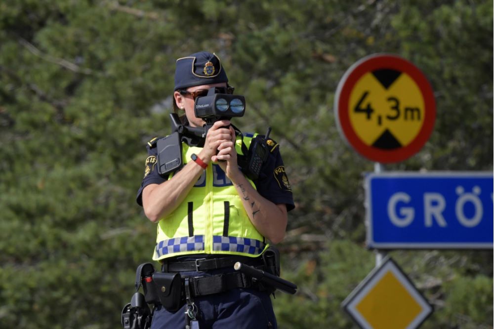 Fotografi av trafikpolis.