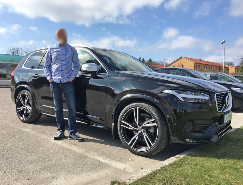 Svart Volvo XC90 D5 AWD R-Design stulen i Klagshamn söder om Malmö