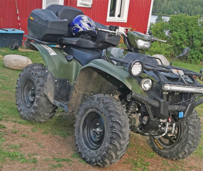 Grön fyrhjuling Yamaha YFM 700 Kodiak stulen i Lövsta, Bollstabruk