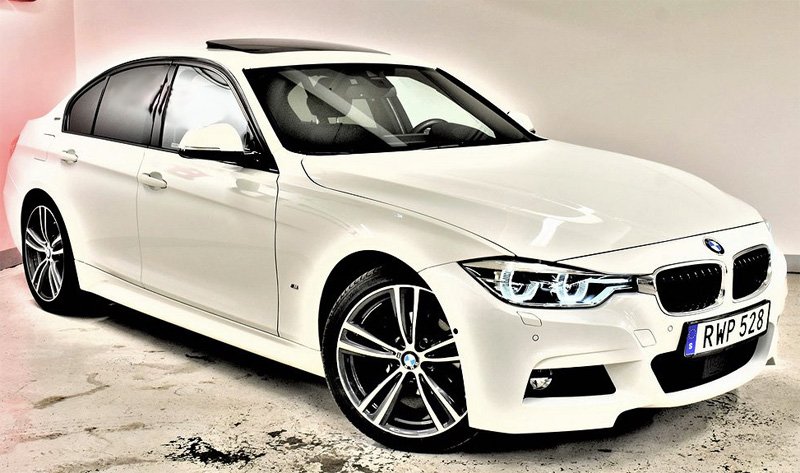 Vit BMW 330E IPerformance stulen i Sandviken