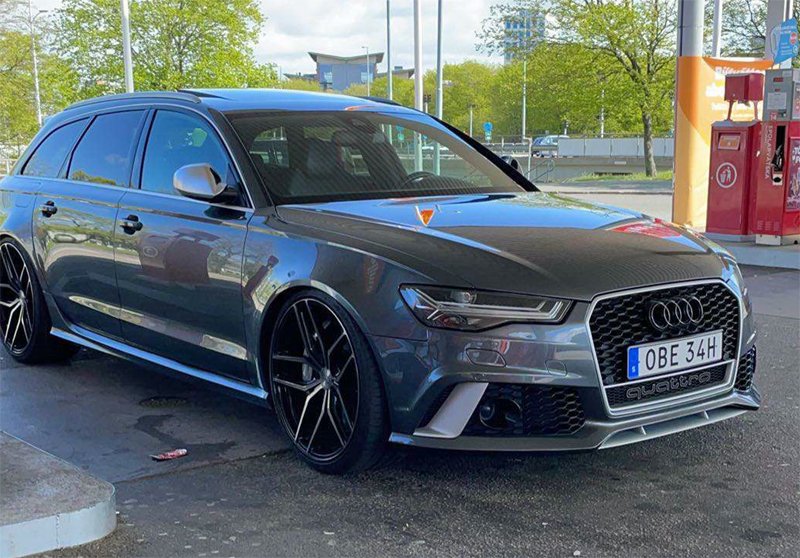 Grå metallic Audi RS6 Avant Quattro stulen i Helsingborg