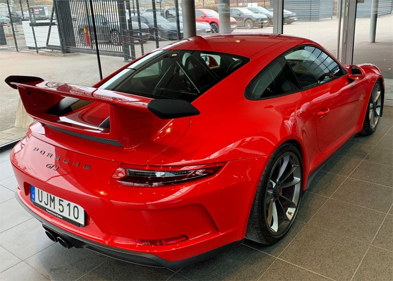 Röd Porsche 911/991 GT3 stulen i Frövi norr om Örebro