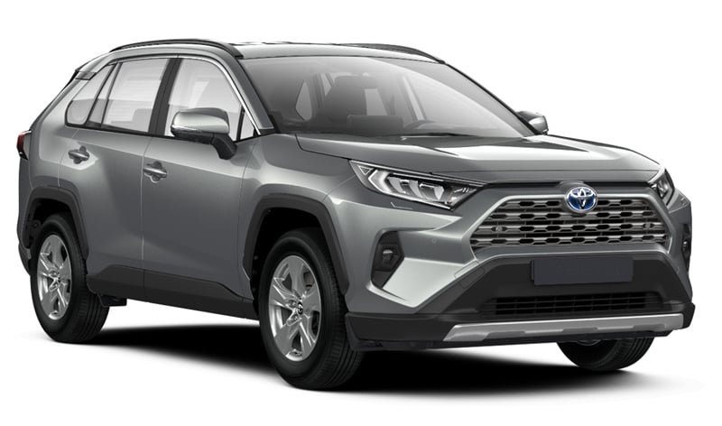 Silvermetallic Toyota RAV4 Hybrid AWD stulen i Danviksgaraget, Nacka utanför Stockholm