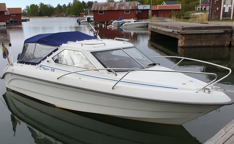 Flipper 630 HT med 115 HK Mercury Optimax stulen i Åkersberga, Stockholm 