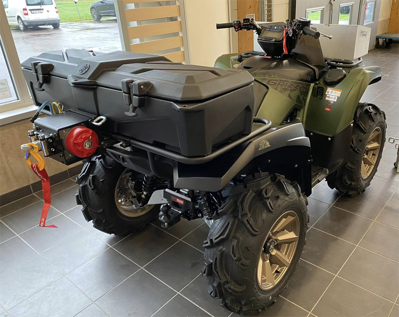 Grön fyrhjuling Yamaha YFM 700 Grizzly EPS, stulen i Öje mellan Mora och Malung