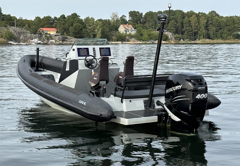 RIB båt, Dahl 25 med 400 HK Mercury Verado stulen/ bedrägeri Djurö utanför Stockholm
