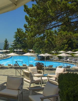 The Hollywood style pool at Bürgenstock Resort was the location for the opening scenes in Goldfinger.