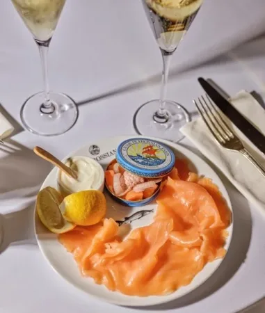 Petrossian Smoked Salmon assortment.