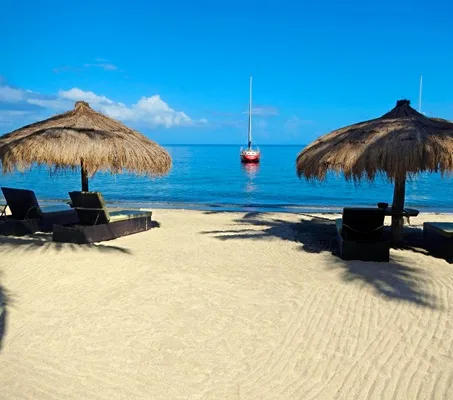 Beach at Anse Castanet resort, St Lucia.