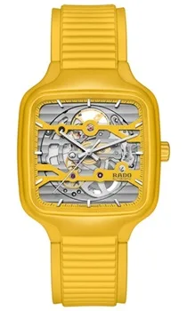 Pop colour watch - Rado True Square Skeleton yellow