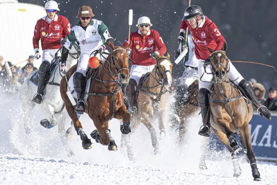Polo match at the Snow Polo World Cup St Moritz 2025