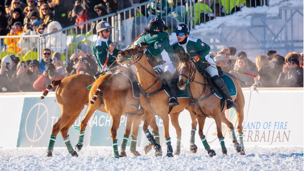 The winning team of the Snow Polo World Cup St Moritz 2025, Team Kusnacht Practice.