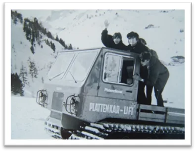 The Beatles on a snow truck, Obertauern.