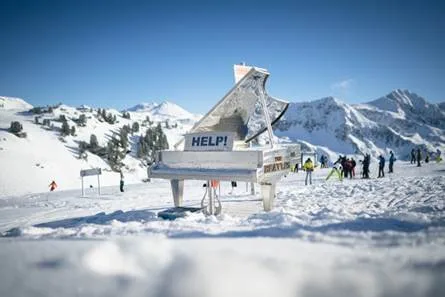 Replica of the wooden piano used by The Beatles in the film, Help!