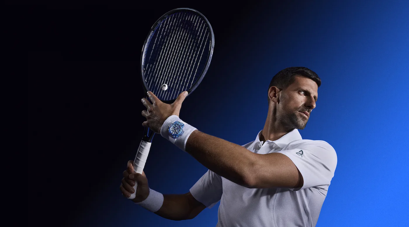 Novak Djokovic wearing the Hublot Big Bang Unico Novak Djokovic