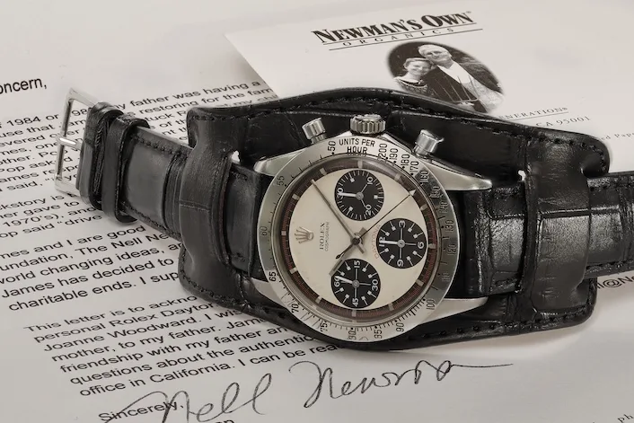Paul Newman’s Rolex Daytona ref. 6239, sold at Phillips’ Winning Icons, 2017, © Phillips.