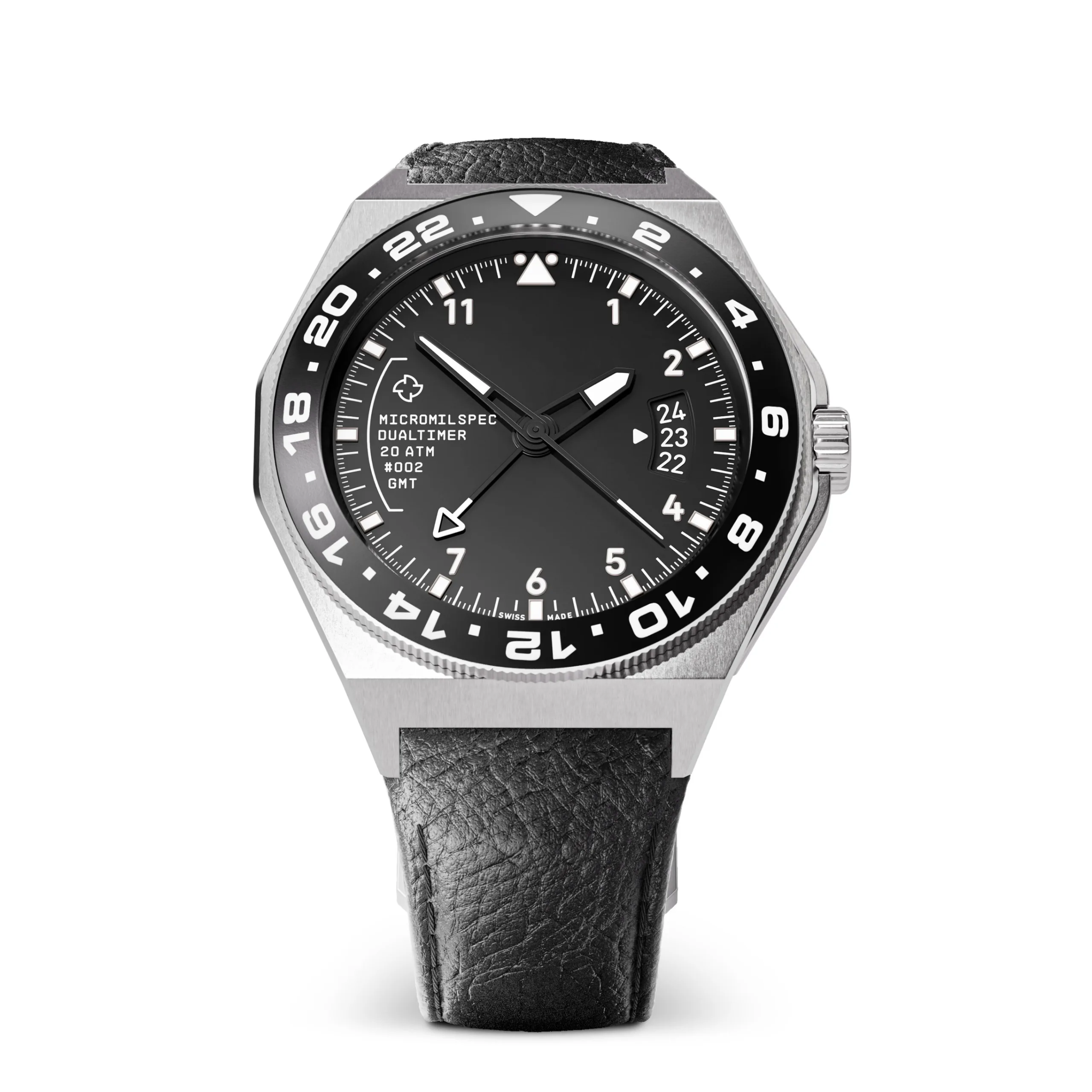 Micromilspec Milgraph Dualtimer with leather strap