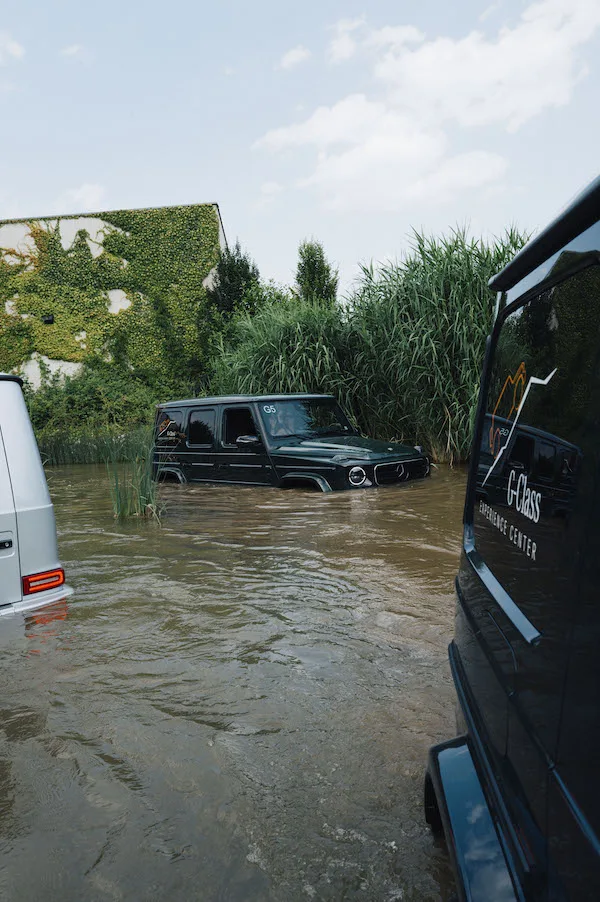 Water course at the Mercedes-Benz G-Class Experience Center in Graz.