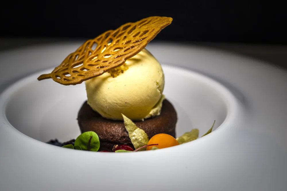 Chocolate lava cake by Johannes Bär Riverside Mozart
