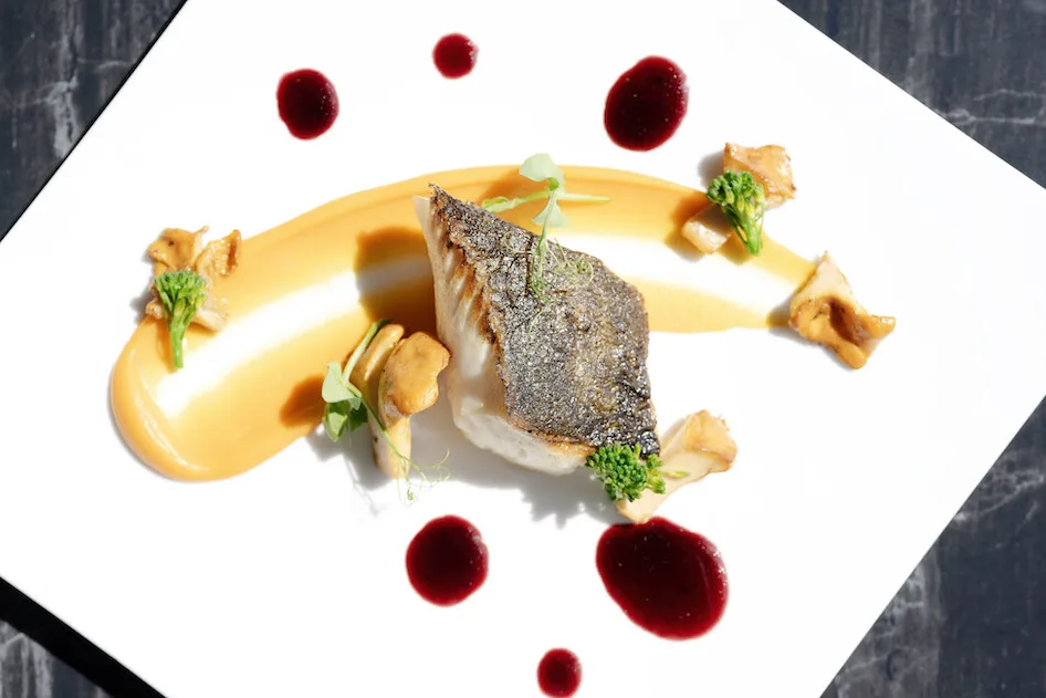 Pan roasted halibut by Johannes Bär at Riverside Mozart