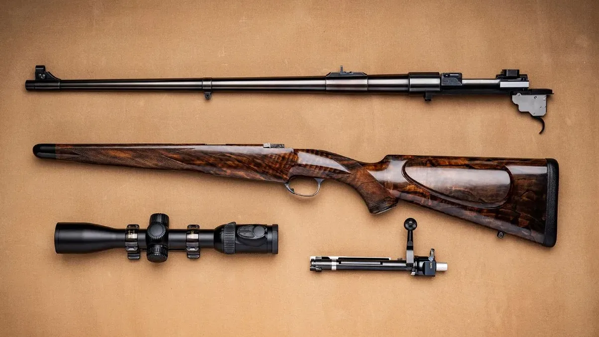 Components of the Holland & Holland Takedown Magazine Rifle