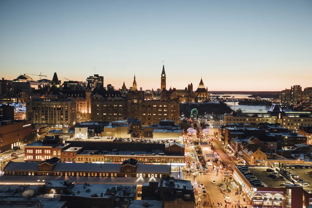 Aerial view of Byward Market, Ottawa