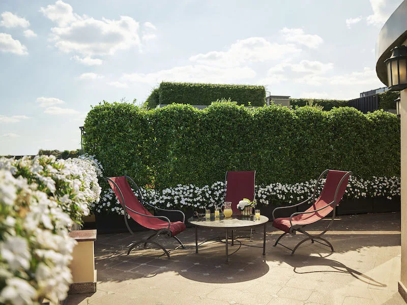 Terrace of the Presidential Suite at the Principe di Savoia Milan