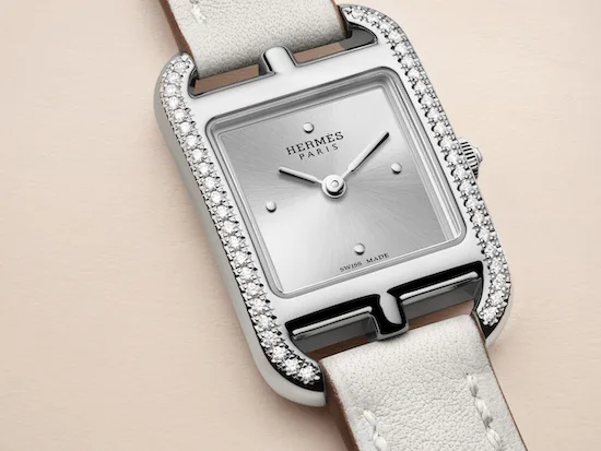 Hermès Cape Cod2026 Mini in steel with diamonds